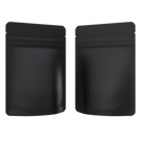 1/8th Ounce 3.5g CR Exit Bags Matte Black / Matte Black - Tear Notch Mylar Bags - Child Resistant - (1,000 qty.) - Dragon Chewer