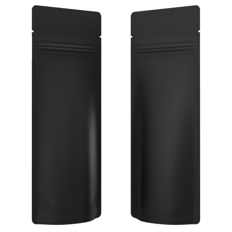 Pre Roll Disposable Matte Black & Matte Black Mylar Bags 2.16" x 6" - Fast Fill (1000 qty.)