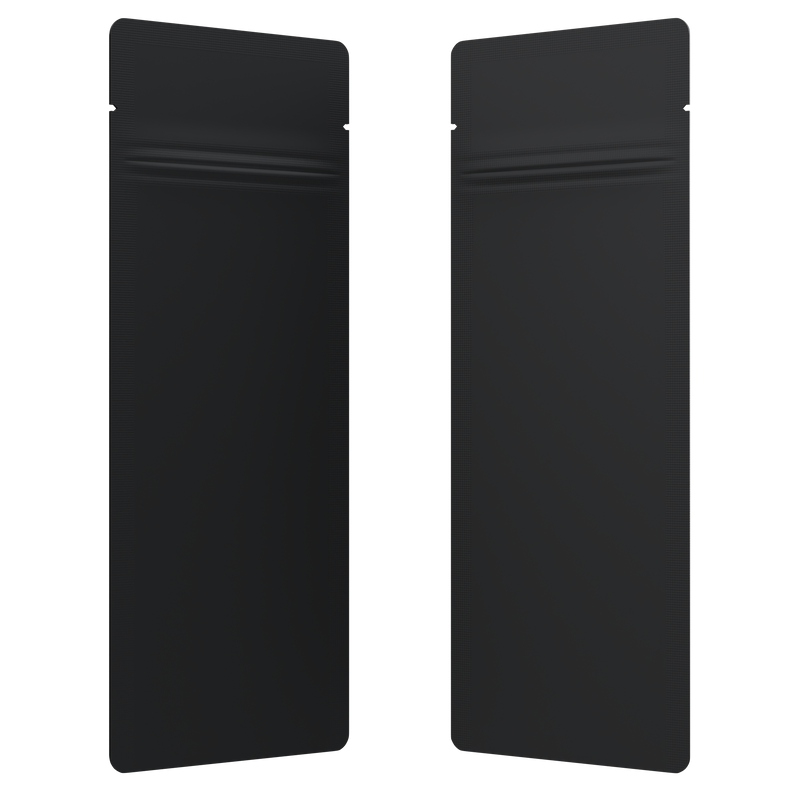 Pre Roll Disposable Matte Black & Matte Black Mylar Bags 2.16" x 6" - Fast Fill (1000 qty.)