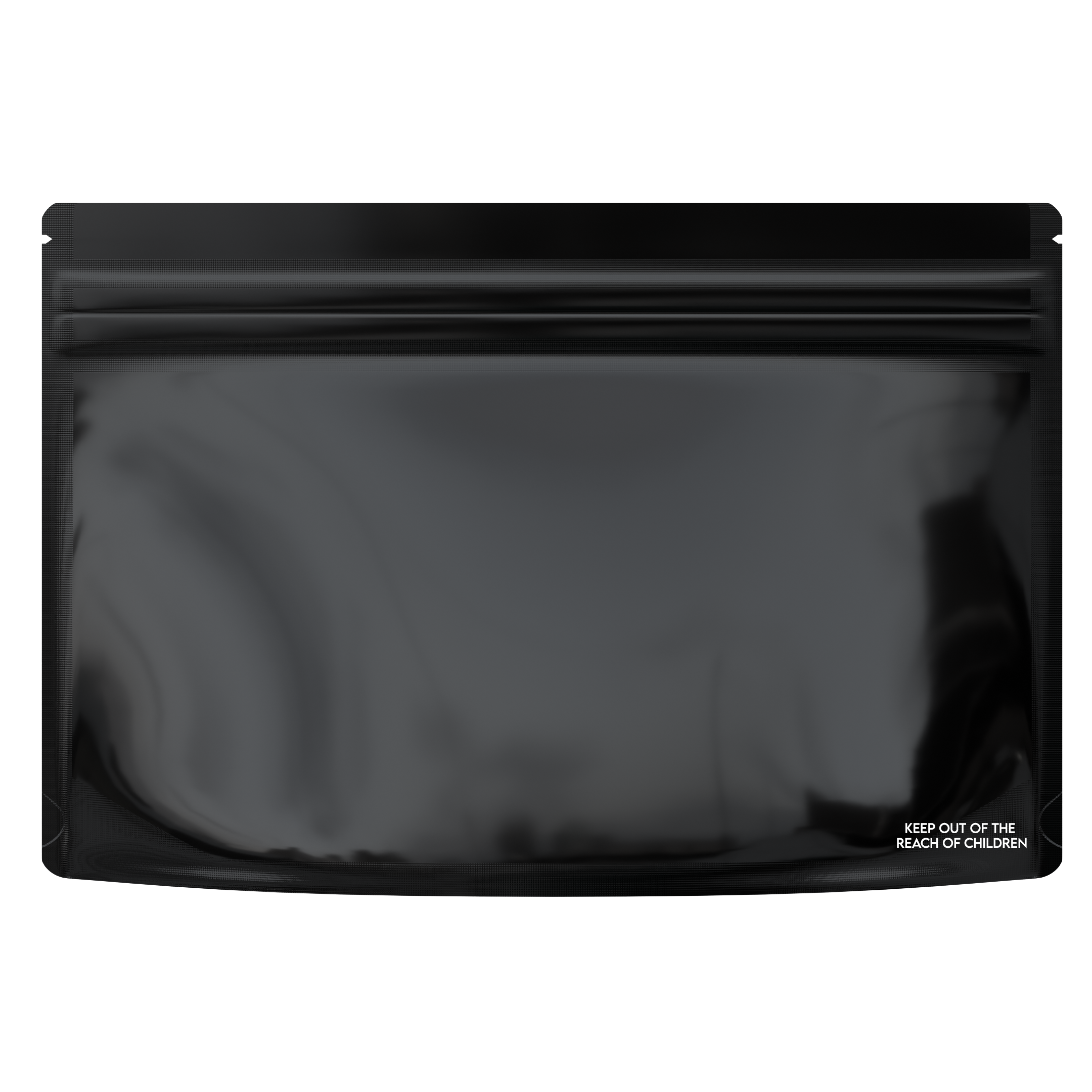 Medium 9 x 6 CR Exit Bags Gloss Black Opaque Mylar Bags - Child Resist