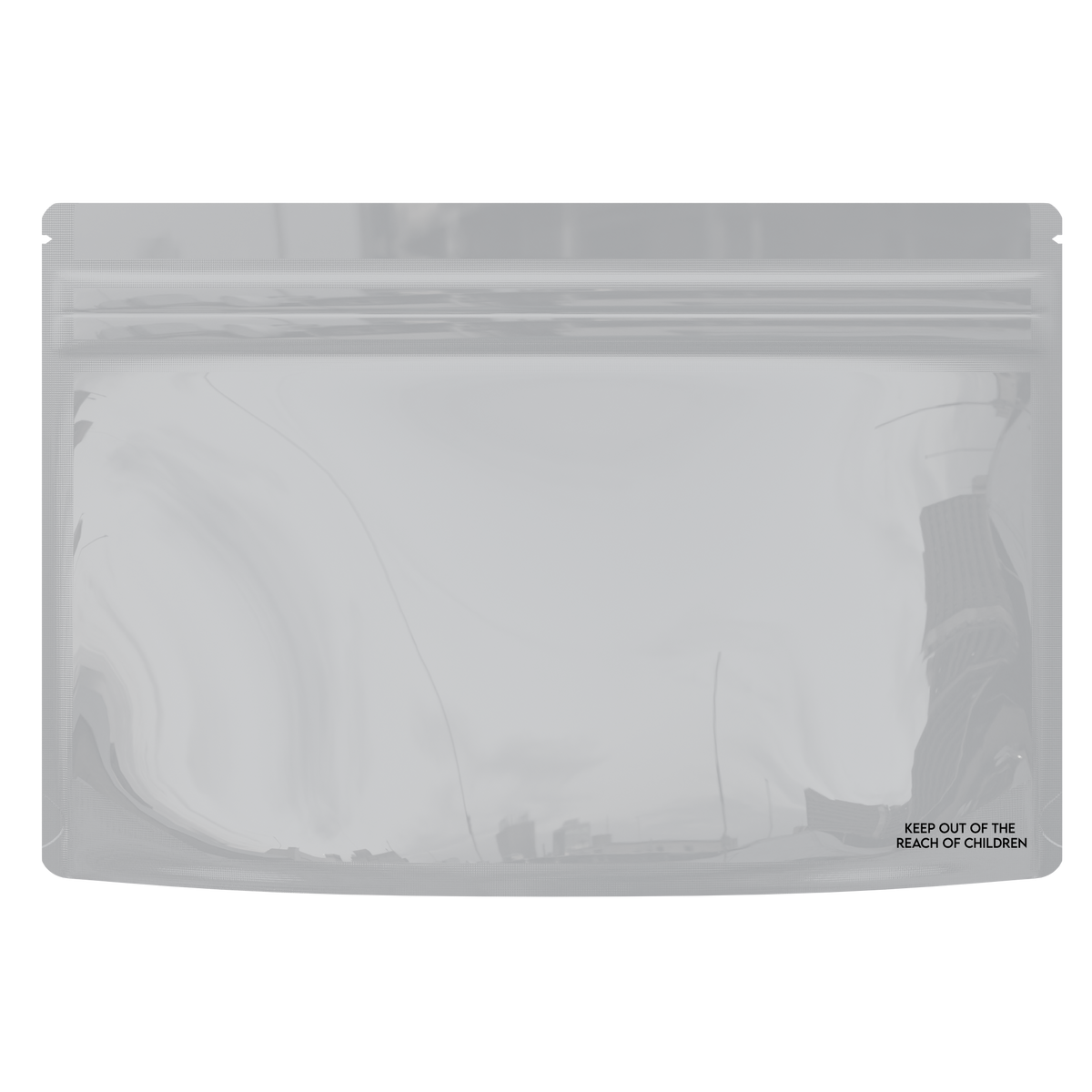 Medium 9 x 6 CR Exit Bags Gloss White Opaque Mylar Bags - Child Resistant - NSFK Print (1,000 qty.)