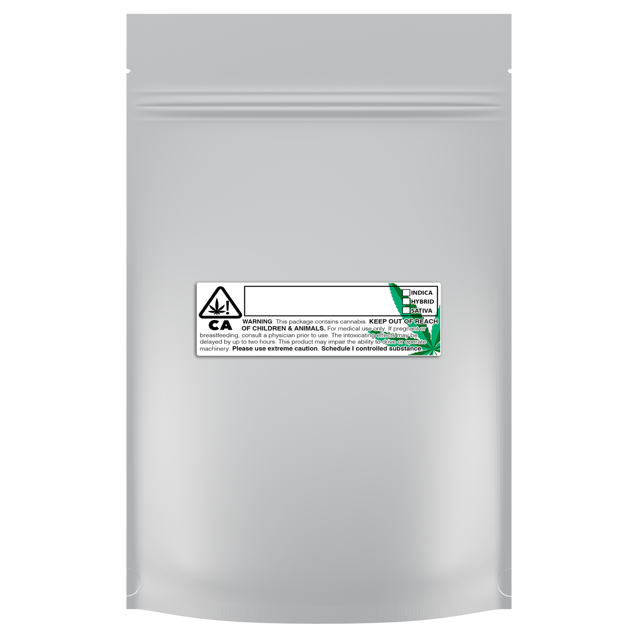 1 Ounce Matte White & Clear Mylar Bags + Labels - (100 qty.) - Dragon Chewer