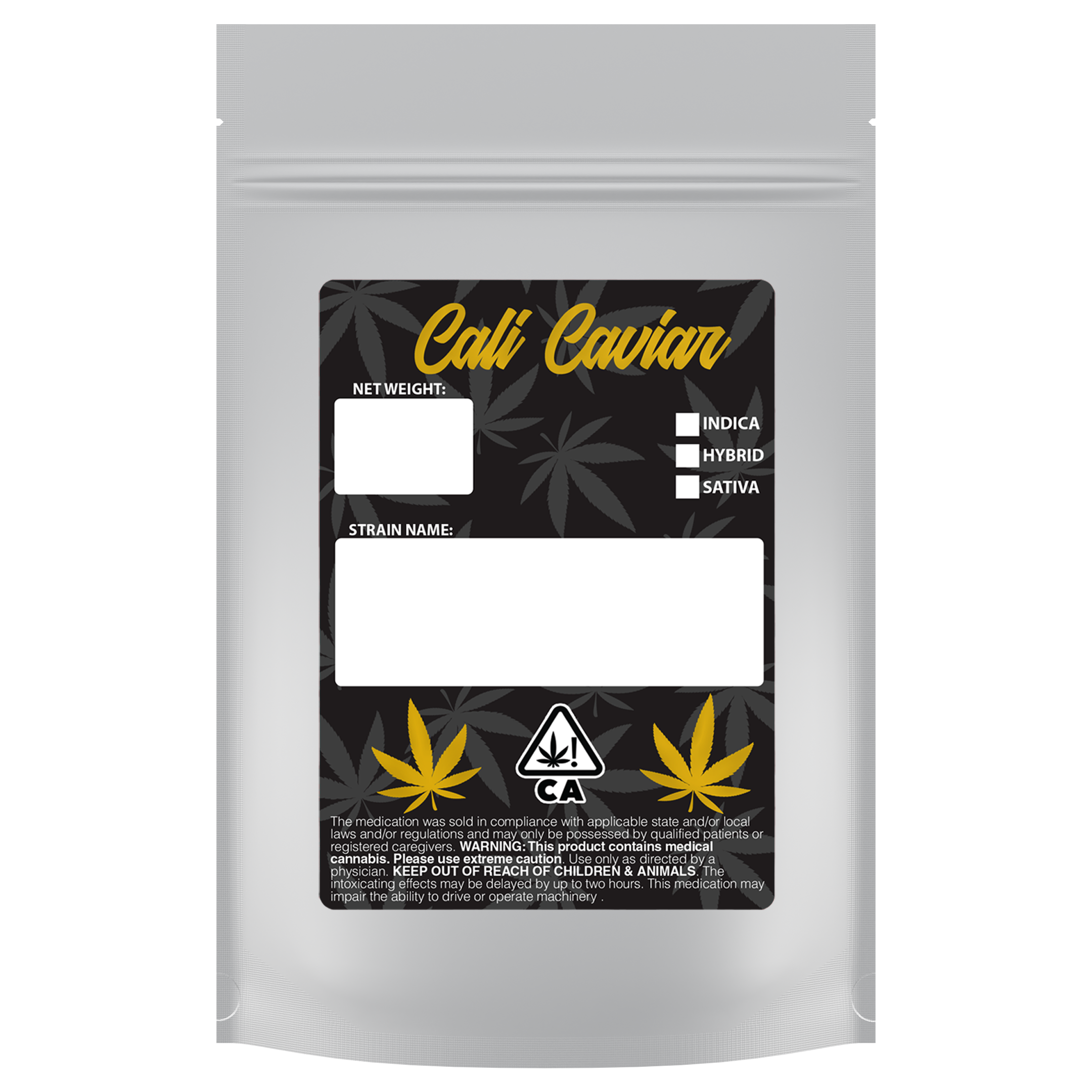 1 Ounce Matte White & Clear Designer Custom Mylar Bags + Labels (100 qty.) - Dragon Chewer