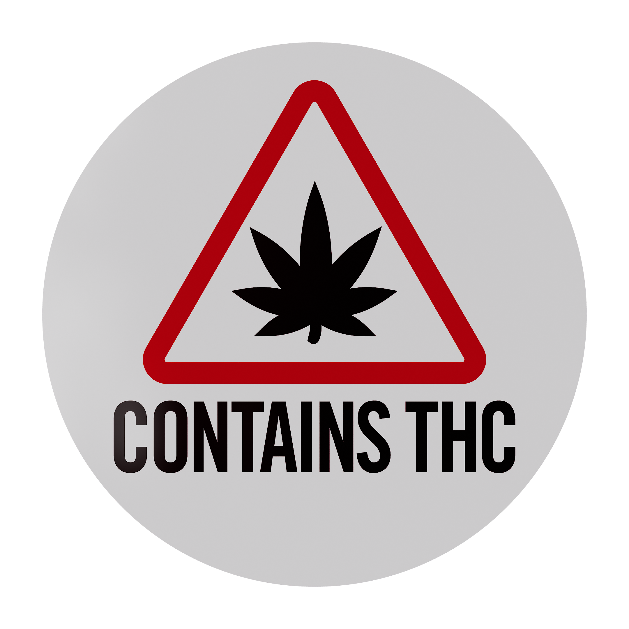 Maine & Massachusetts 1" Circle THC Universal Marijuana Symbol Labels (1,000 qty) - Dragon Chewer