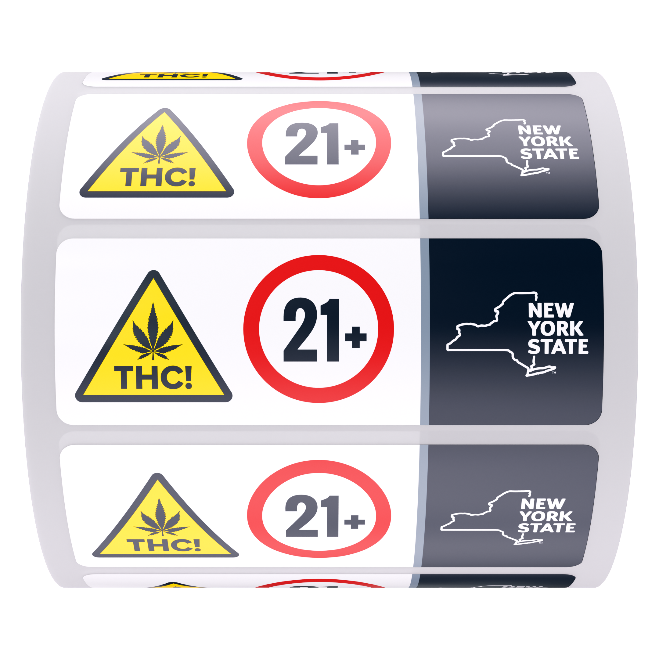 New York Compliant THC Universal Cannabis Warning Symbol (1,000 qty.) - Horizontal