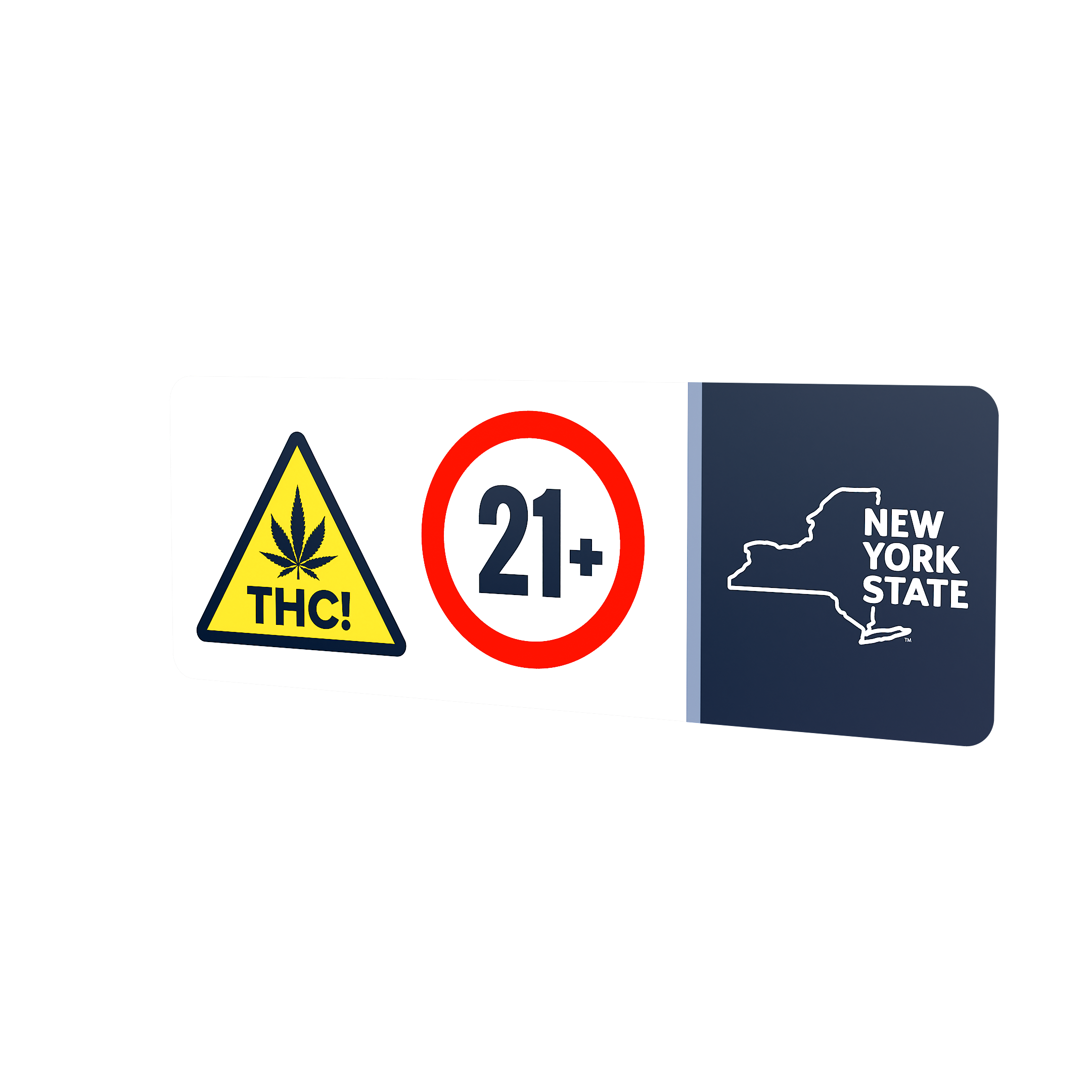 New York Compliant THC Universal Cannabis Warning Symbol (1,000 qty.) - Horizontal