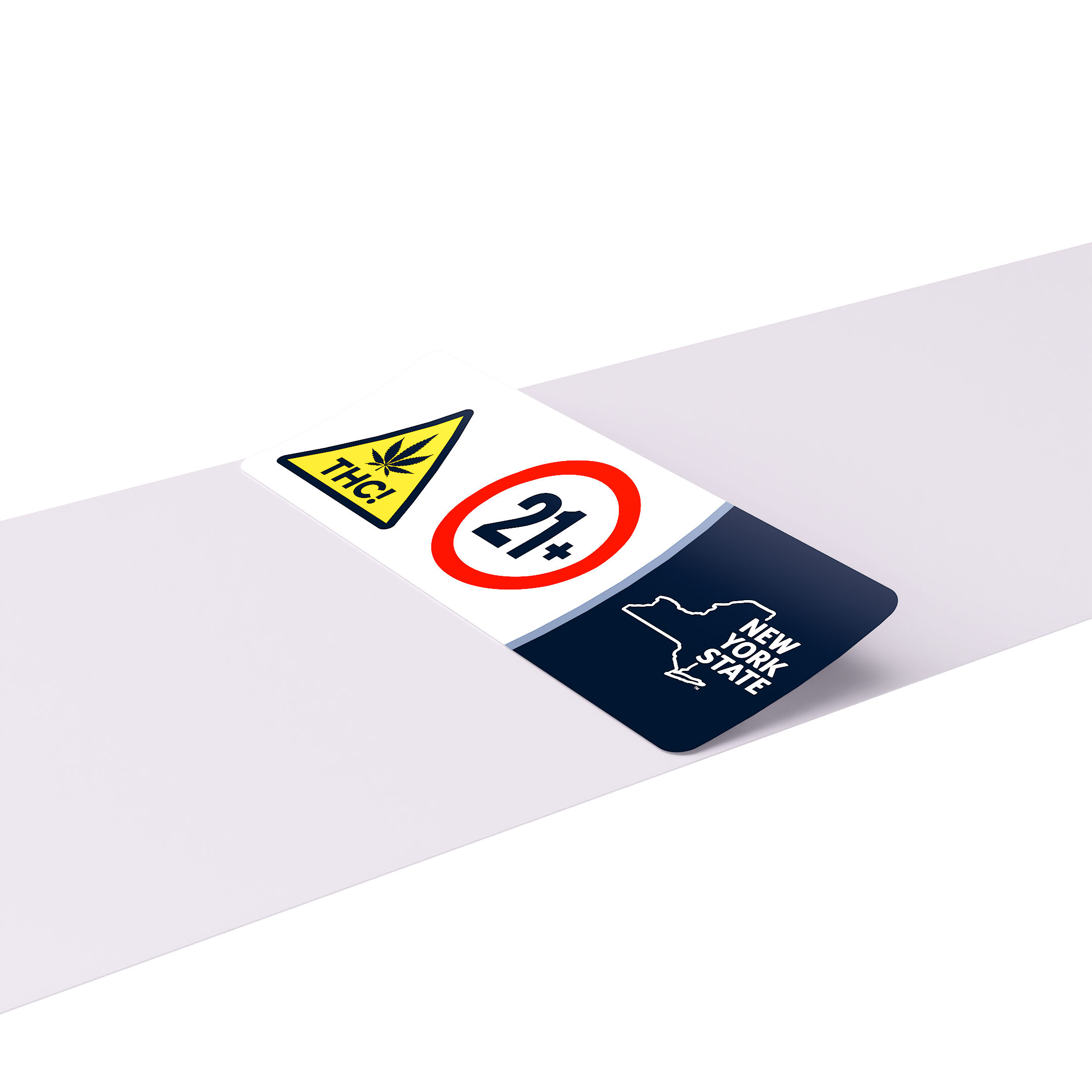 New York Compliant THC Universal Cannabis Warning Symbol (1,000 qty.) - Horizontal