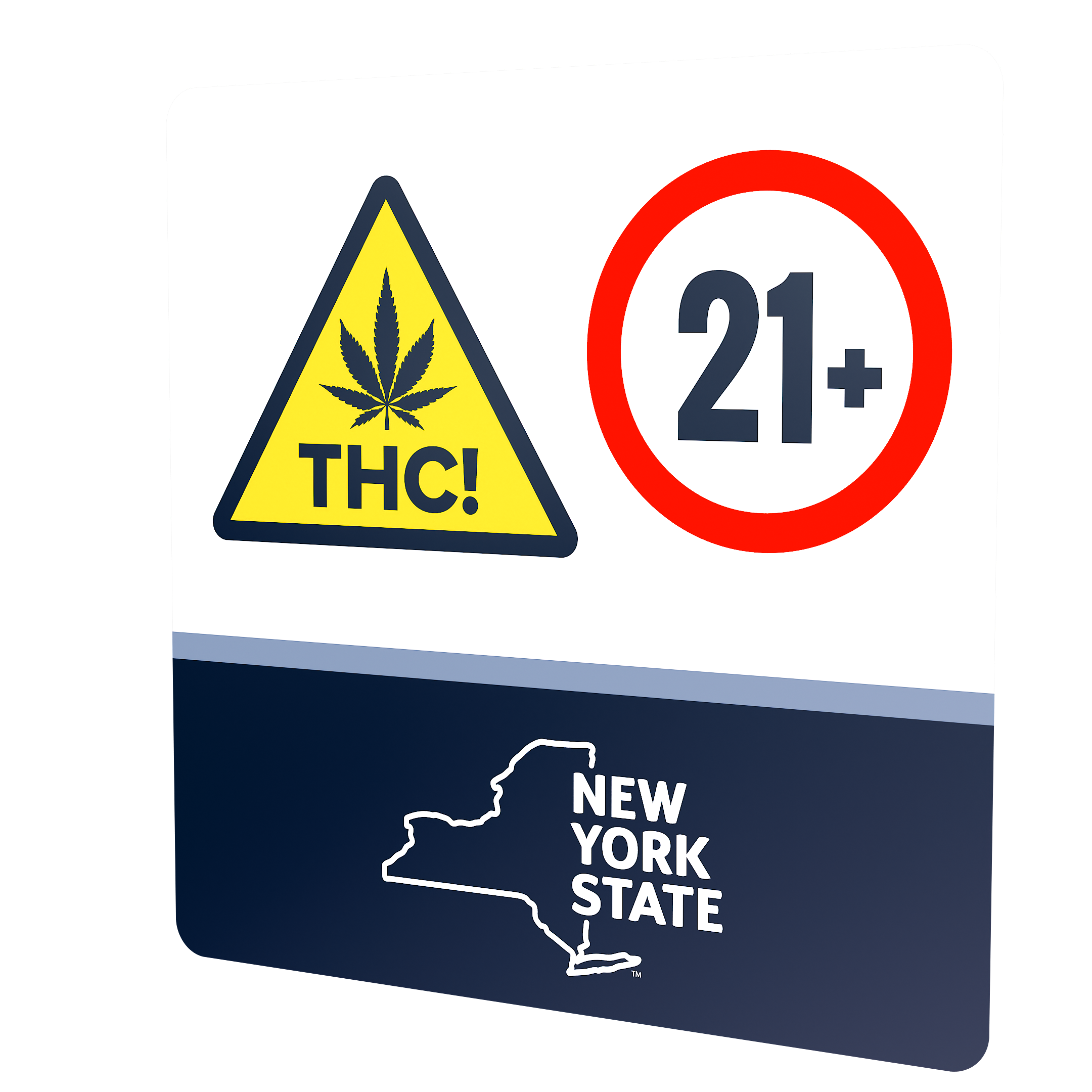 New York Compliant THC Universal Cannabis Warning Symbol (1,000 qty.) - Square