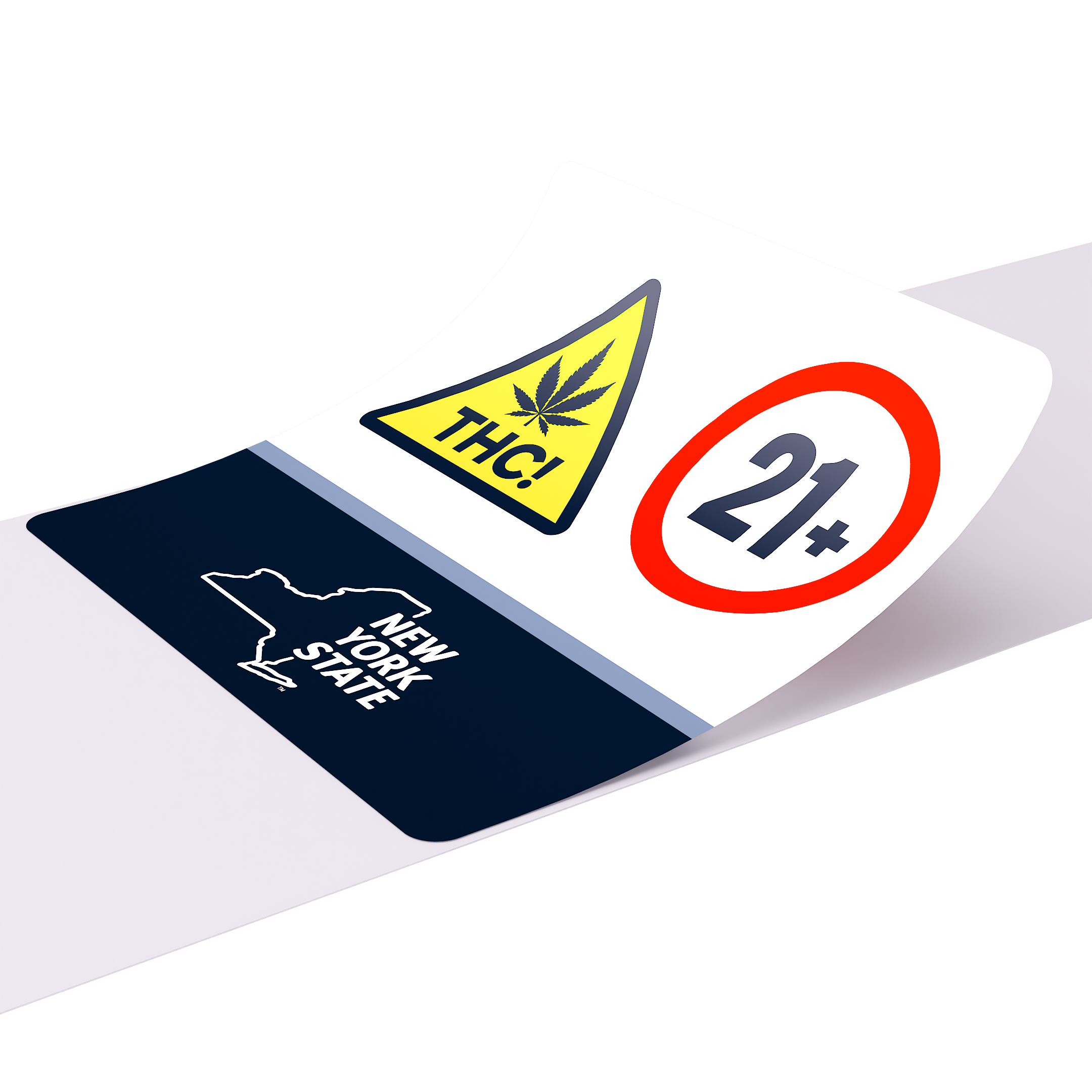 New York Compliant THC Universal Cannabis Warning Symbol (1,000 qty.) - Square