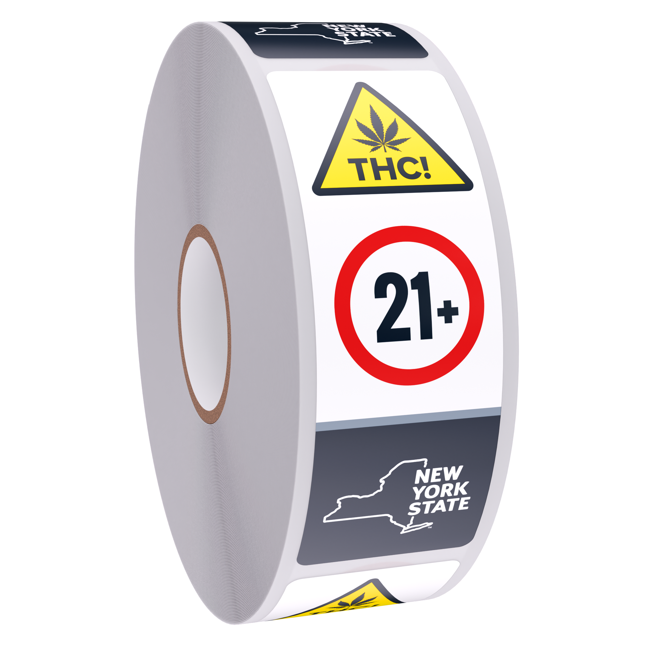 New York Compliant THC Universal Cannabis Warning Symbol (1,000 qty.) - Vertical