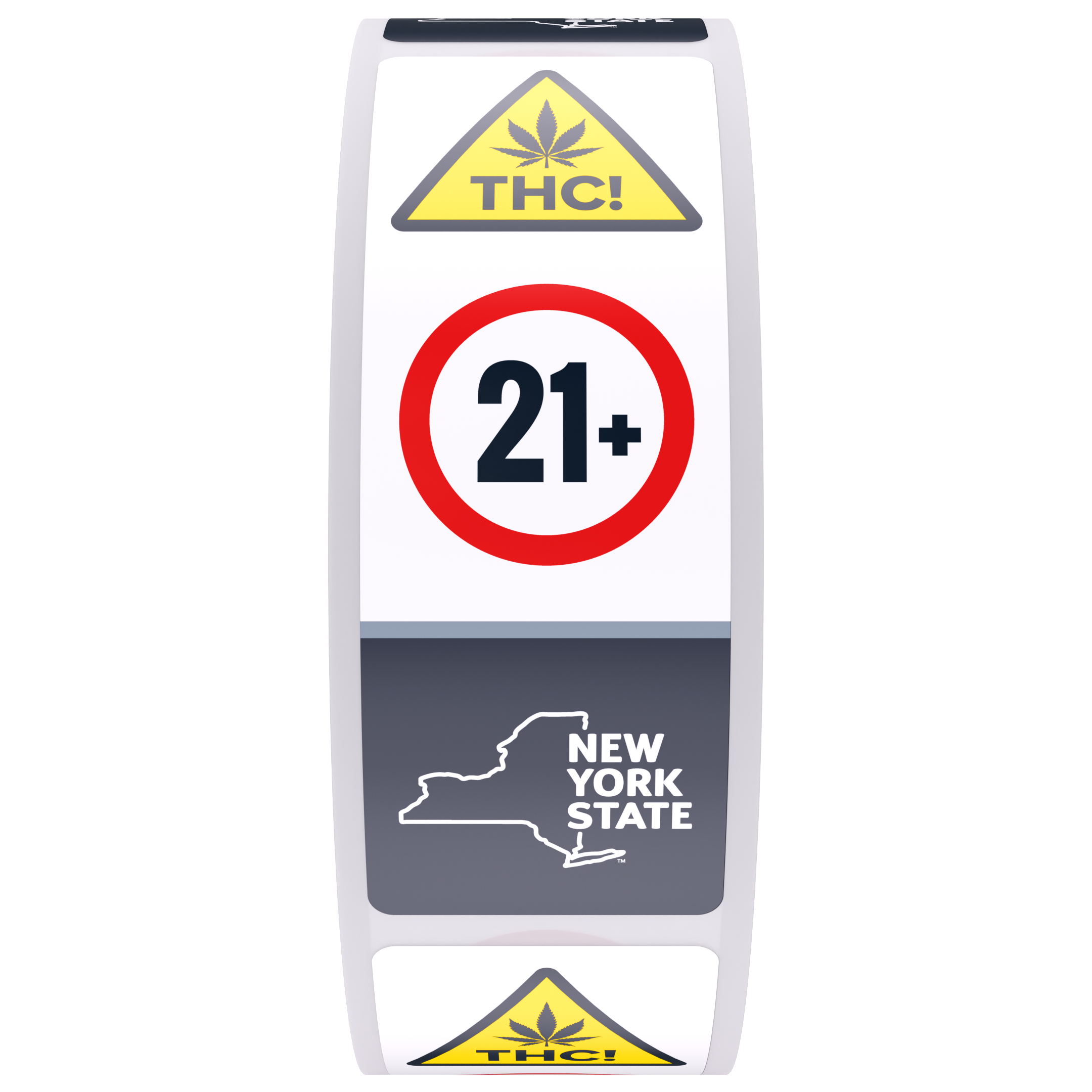 New York Compliant THC Universal Cannabis Warning Symbol (1,000 qty.) - Vertical