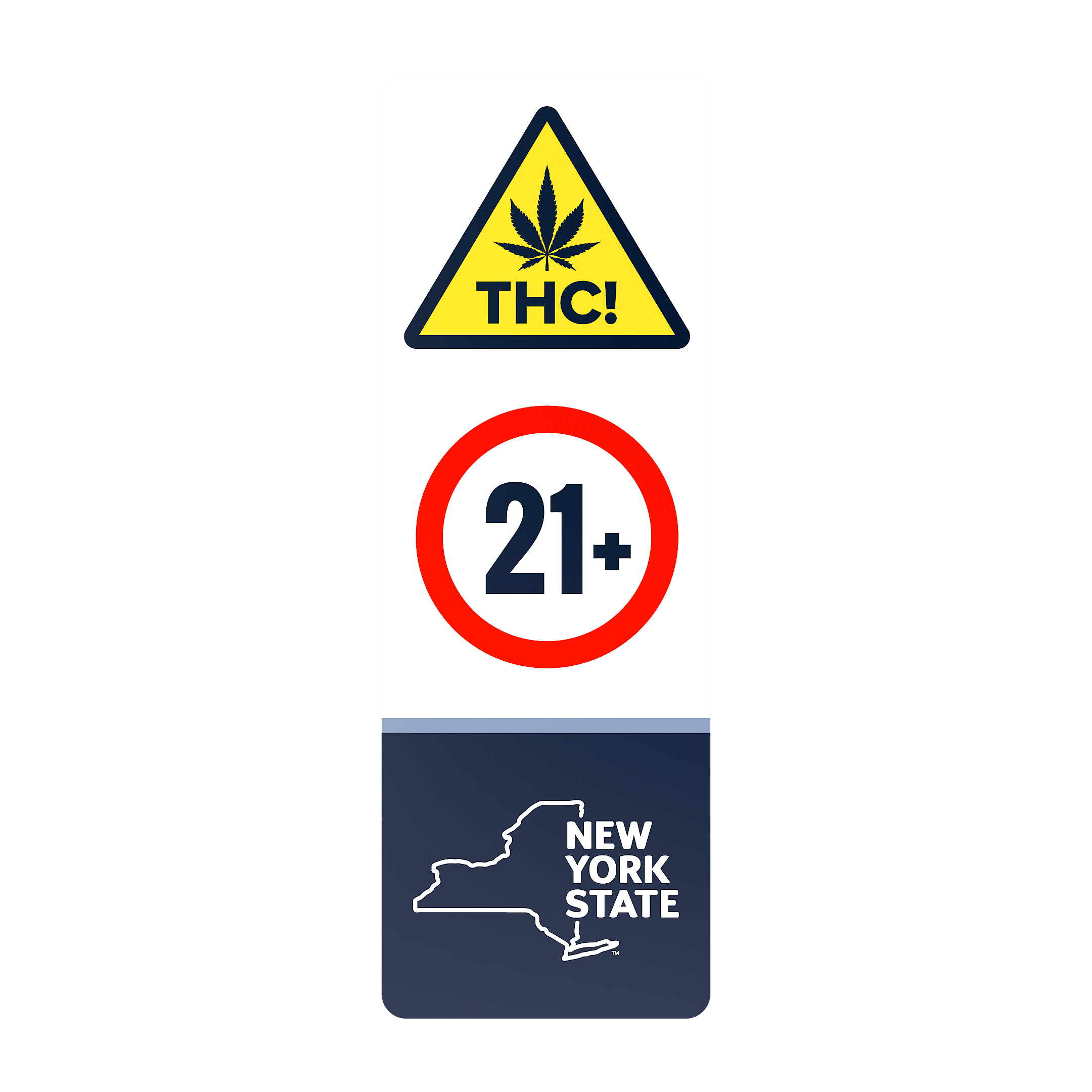 New York Compliant THC Universal Cannabis Warning Symbol (1,000 qty.) - Vertical