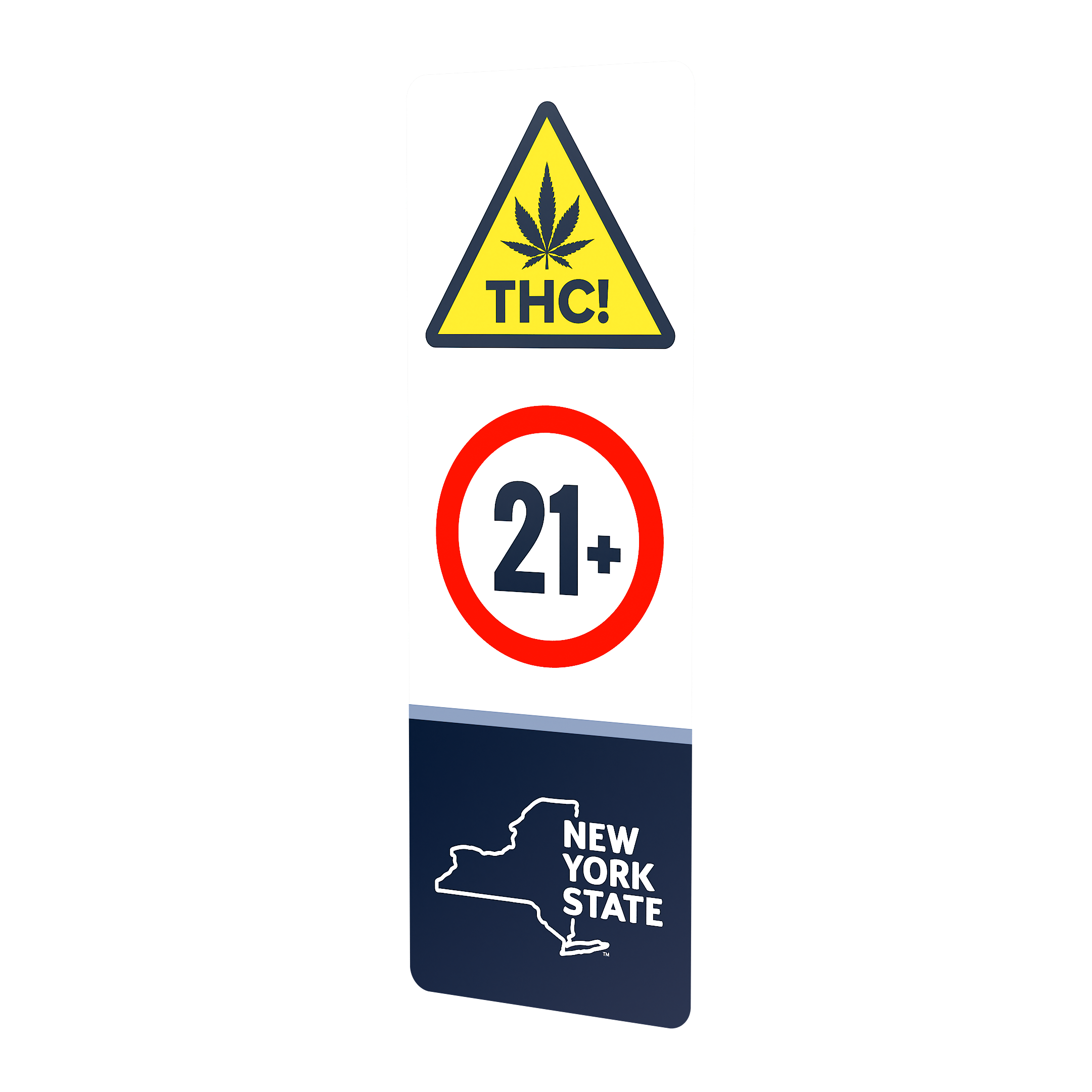 New York Compliant THC Universal Cannabis Warning Symbol (1,000 qty.) - Vertical