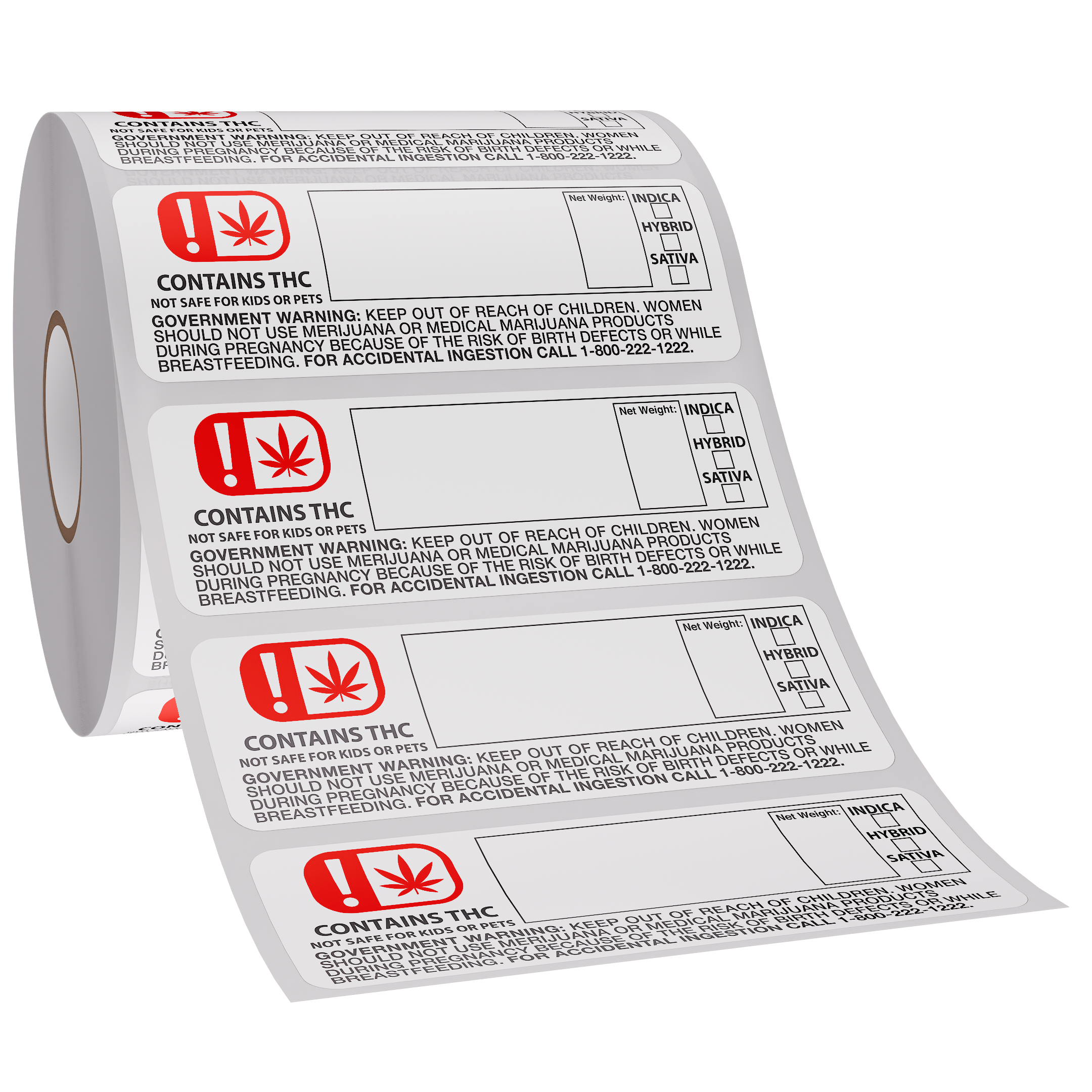 OMMA 3x1.25 Oklahoma THC Universal Symbol Labels (1,000 qty.)