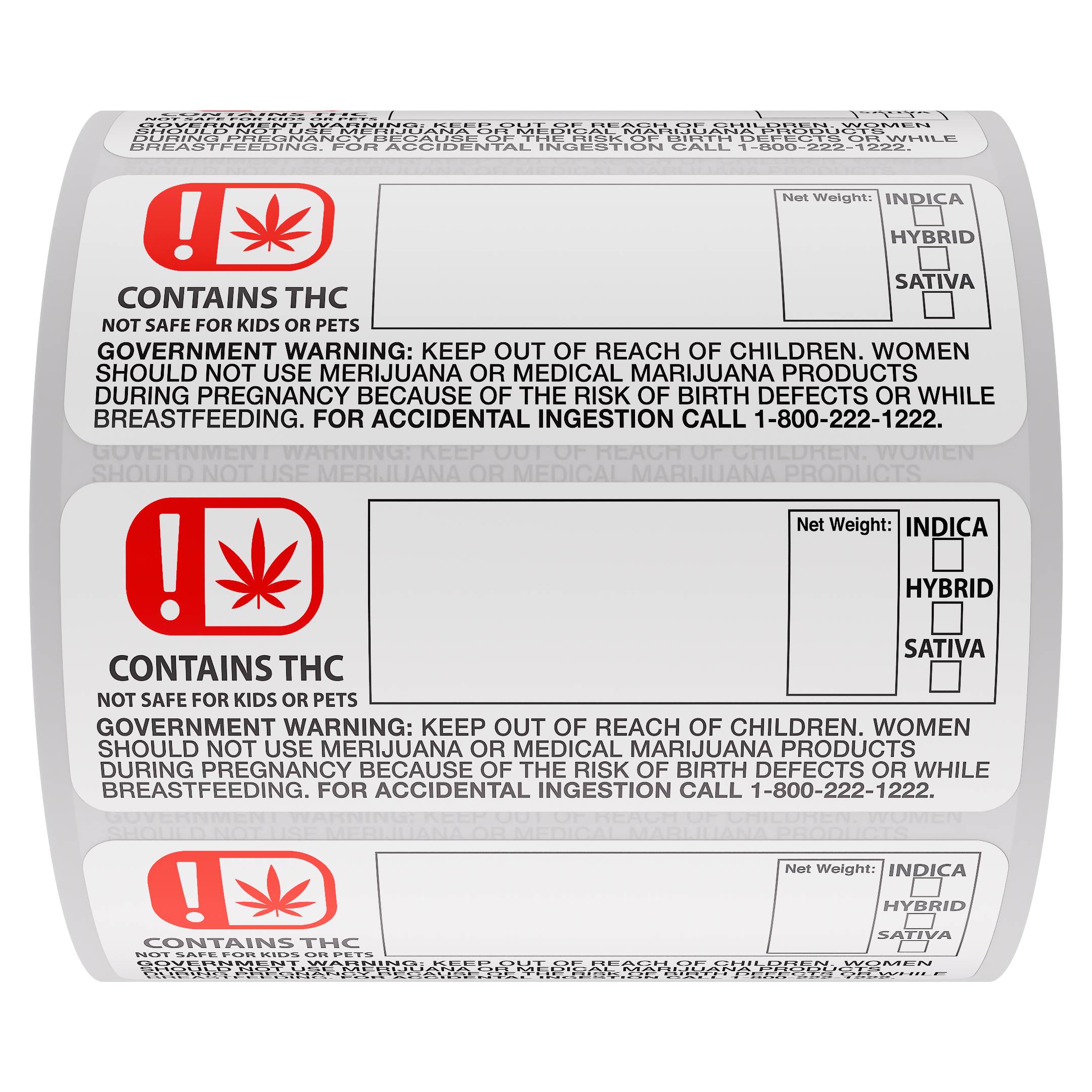 OMMA 3x1.25 Oklahoma THC Universal Symbol Labels (1,000 qty.)