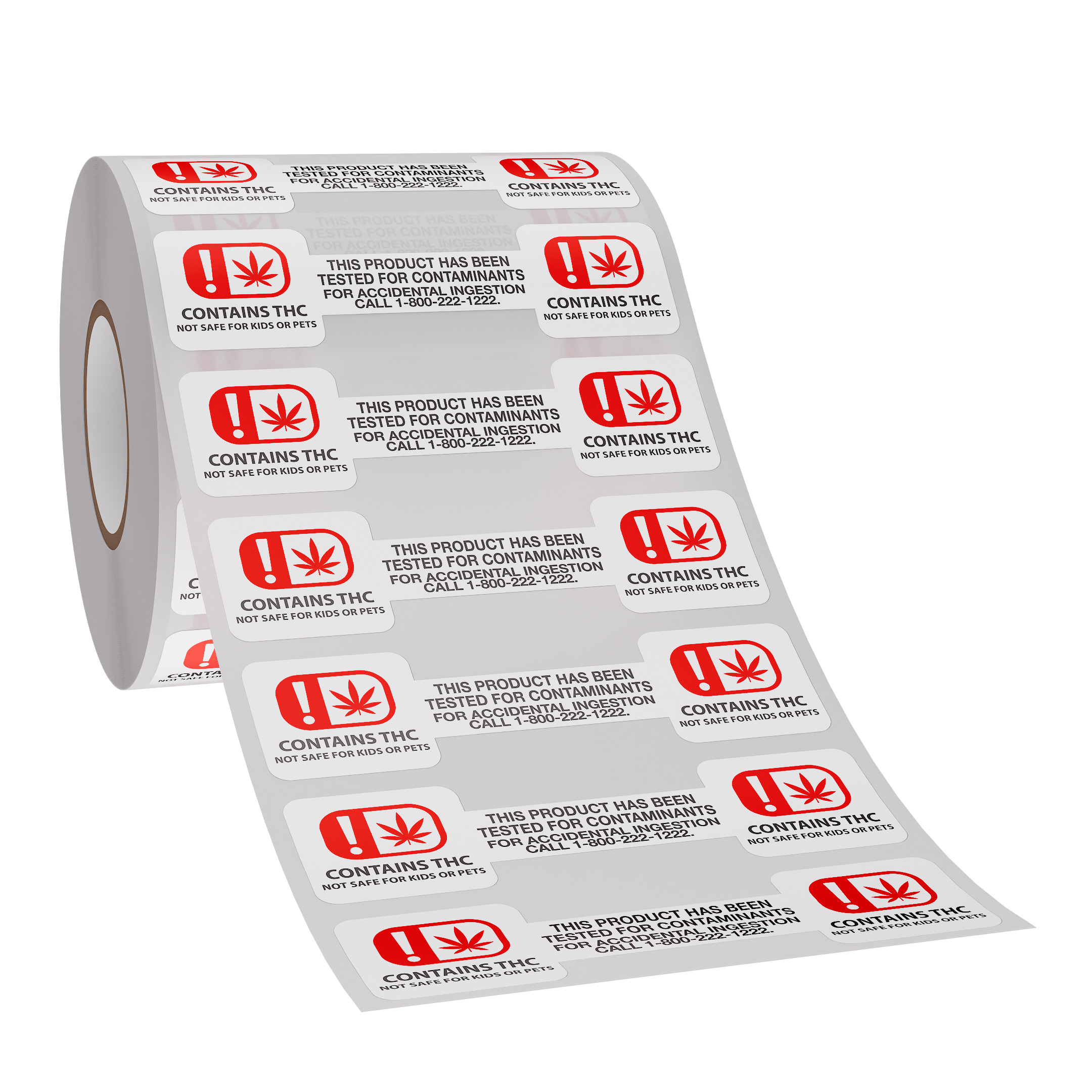 OMMA Oklahoma Tamper Evident THC Universal Marijuana Symbol Labels (1,000 qty.)