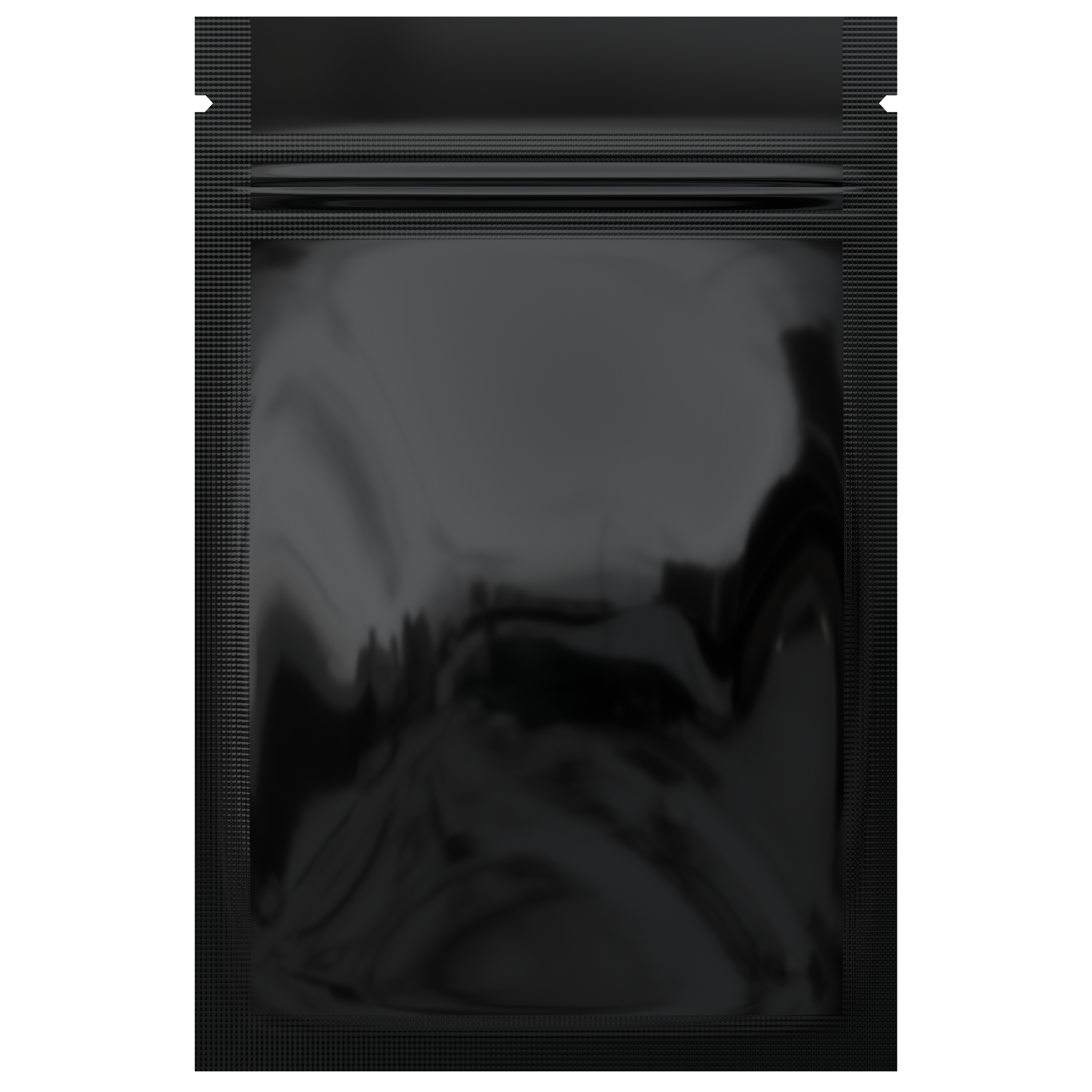 Gloss Black Opaque Dragon Chewer 1 gram one g smell proof mylar bags by HIGHLOCK. Best thick wholesale bulk dispensary custom child resistant packaging 420 barrier bags tamper evident resealable large food storage baggies 3 x 4.5 100 pack