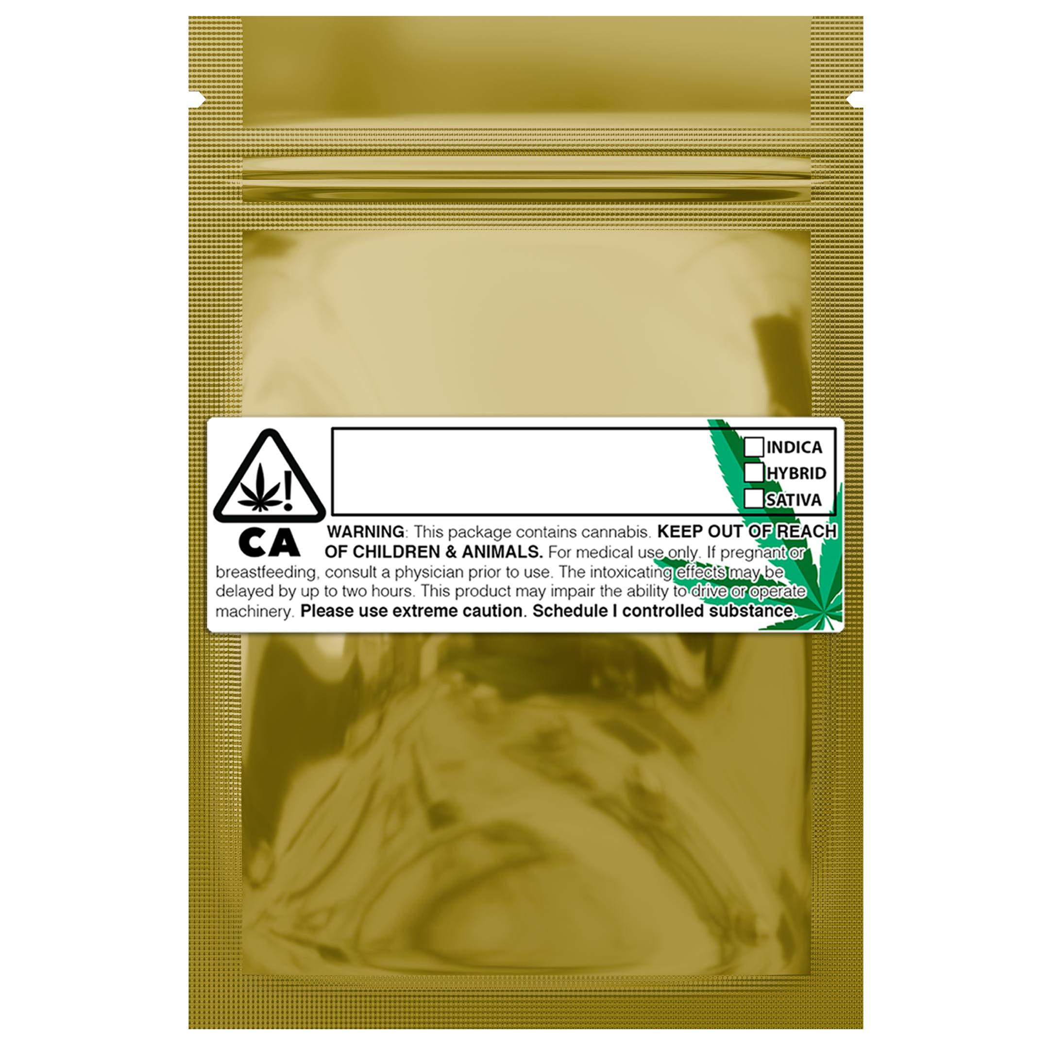 Gloss Gold Vista Clear Translucent Transparent Dragon Chewer 1 gram one g smell proof mylar bags by HIGHLOCK. Best thick wholesale bulk dispensary custom child resistant packaging 420 barrier bags tamper evident resealable large food storage baggies 3 x 4.5 custom labels stickers strain rx generic California cali