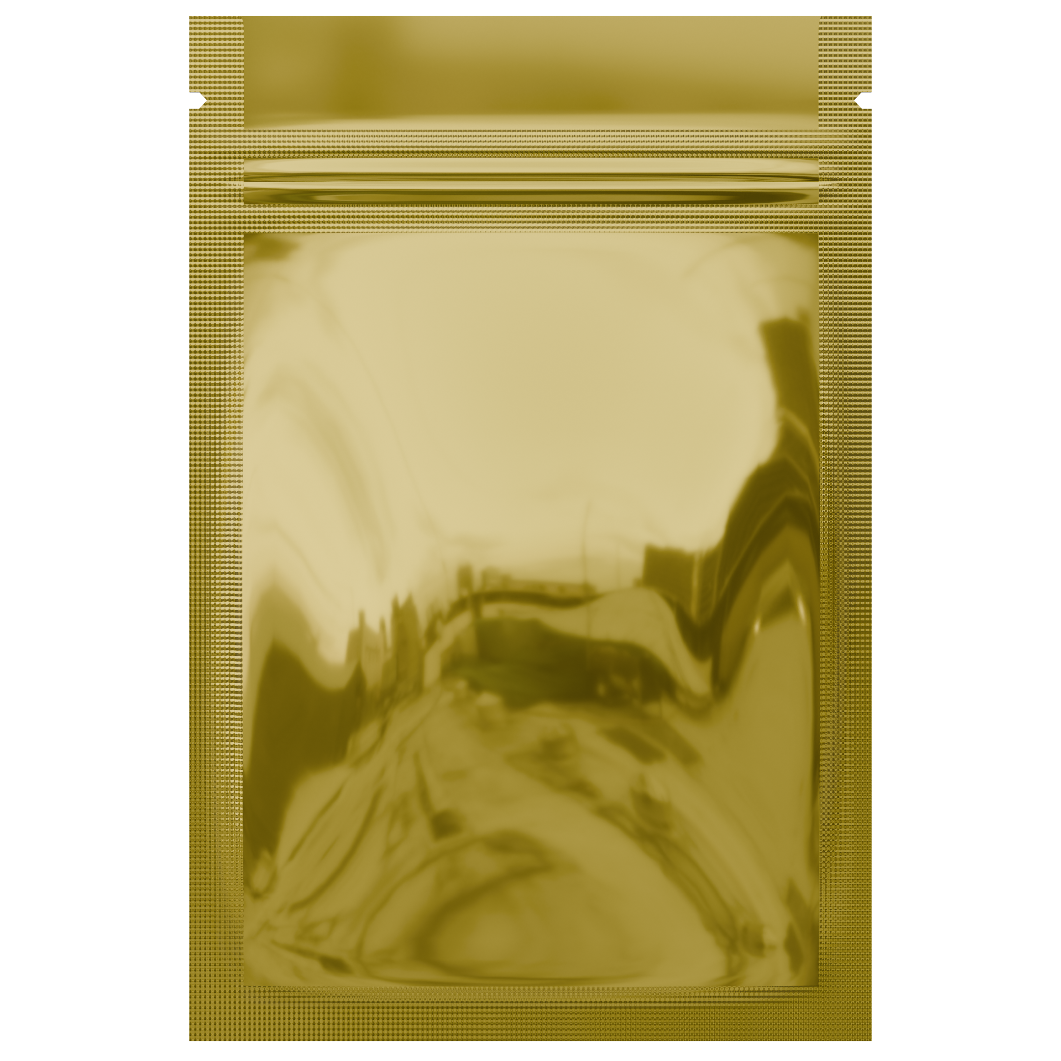 Gloss Gold Vista Clear Dragon Chewer 1 gram one g smell proof mylar bags by HIGHLOCK. Best thick wholesale bulk dispensary custom child resistant packaging 420 barrier bags tamper evident resealable large food storage heat sealable 3 x 4.5 100 pack