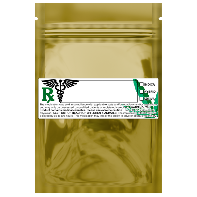 Gloss Gold Vista Clear Translucent Transparent Dragon 1 gram one g smell proof mylar bags by HIGHLOCK. Best thick wholesale bulk dispensary custom child resistant packaging 420 barrier bags tamper evident resealable large food storage near me nearby 3 x 4.5 small custom labels stickers strain rx generic California cali