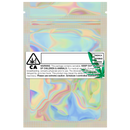 Gloss Holographic Vista Clear Translucent Transparent Dragon Chewer 1 gram one g smell proof mylar bags by HIGHLOCK. Best thick wholesale bulk dispensary custom child resistant packaging 420 barrier bags tamper evident resealable large food storage baggies 3 x 4.5 custom labels stickers strain rx generic California cali