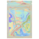 Gloss Holographic Vista Clear Dragon Chewer 1 gram one g smell proof mylar bags by HIGHLOCK. Best thick wholesale bulk dispensary custom child resistant packaging 420 barrier bags tamper evident resealable large food storage heat sealable 3 x 4.5