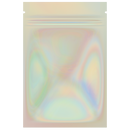 Gloss Holographic Vista Clear Dragon Chewer 1 gram one g smell proof mylar bags by HIGHLOCK. Best thick wholesale bulk dispensary custom child resistant packaging 420 barrier bags tamper evident resealable large food storage heat sealable tear notches 3 x 4.5