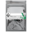 Gloss Silver Vista Clear Translucent Transparent Dragon Chewer 1 gram one g smell proof mylar bags by HIGHLOCK. Best thick wholesale bulk dispensary custom child resistant packaging 420 barrier bags tamper evident resealable large food storage baggies 3 x 4.5 custom labels stickers strain rx generic California cali