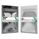 Gloss Silver Vista Clear Translucent Transparent Dragon Chewer 1 gram one g smell proof mylar bags by HIGHLOCK. Best thick wholesale bulk dispensary custom child resistant packaging 420 barrier bags tamper evident resealable large food storage 3 x 4.5 pouch gusset usa cheap small custom labels stickers strain rx generic California cali