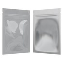 Gloss White Vista Clear Translucent Transparent Dragon Chewer 1 gram one g smell proof mylar bags by HIGHLOCK. Best thick wholesale bulk dispensary custom child resistant packaging 420 barrier bags tamper evident resealable large food storage 3 x 4.5 pouch gusset usa cheap small 100 pack