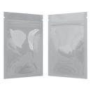 Gloss White Opaque Dragon Chewer 1 gram one g smell proof mylar bags by HIGHLOCK. Best thick wholesale bulk dispensary custom child resistant packaging 420 barrier bags tamper evident resealable large food storage 3 x 4.5 pouch gusset usa cheap small 100 pack