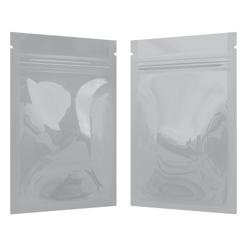 Gloss White Opaque Dragon Chewer 1 gram one g smell proof mylar bags by HIGHLOCK. Best thick wholesale bulk dispensary custom child resistant packaging 420 barrier bags tamper evident resealable large food storage 3 x 4.5 pouch gusset usa cheap small 100 pack