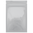 Gloss White Opaque Dragon Chewer 1 gram one g smell proof mylar bags by HIGHLOCK. Best thick wholesale bulk dispensary custom child resistant packaging 420 barrier bags tamper evident resealable large food storage baggies 3 x 4.5 100 pack