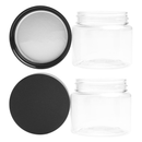 3 Ounce Clear PET Jar - Child Resistant Black Smooth Cap w/ Liner - (512 qty.) - Dragon Chewer
