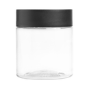 4 Ounce Clear PET Jar - Child Resistant Black Smooth Cap w/ Liner - (516 qty.) - Dragon Chewer