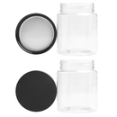 5 Ounce Clear PET Jar - Child Resistant Black Smooth Cap w/ Liner - (516 qty.) - Dragon Chewer