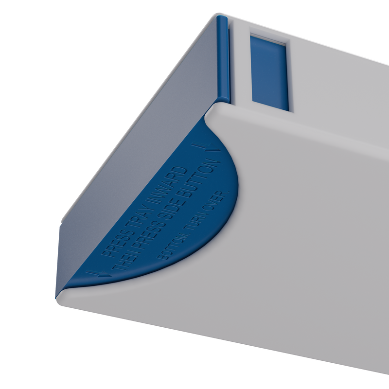 Press N Pull CR Box Container - The 109 - White & Blue. 109mm (200 qty.)