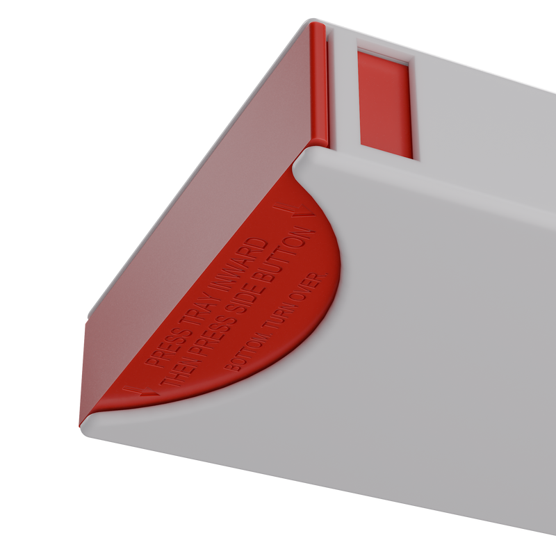Press N Pull CR Box Container - The 109 - White & Red. 109mm (200 qty.)