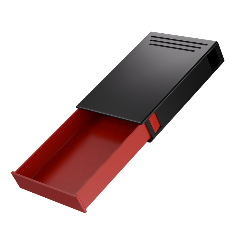 Press N Pull CR Box Container - The 81 - Black & Red. 81mm (224 qty.) - Dragon Chewer