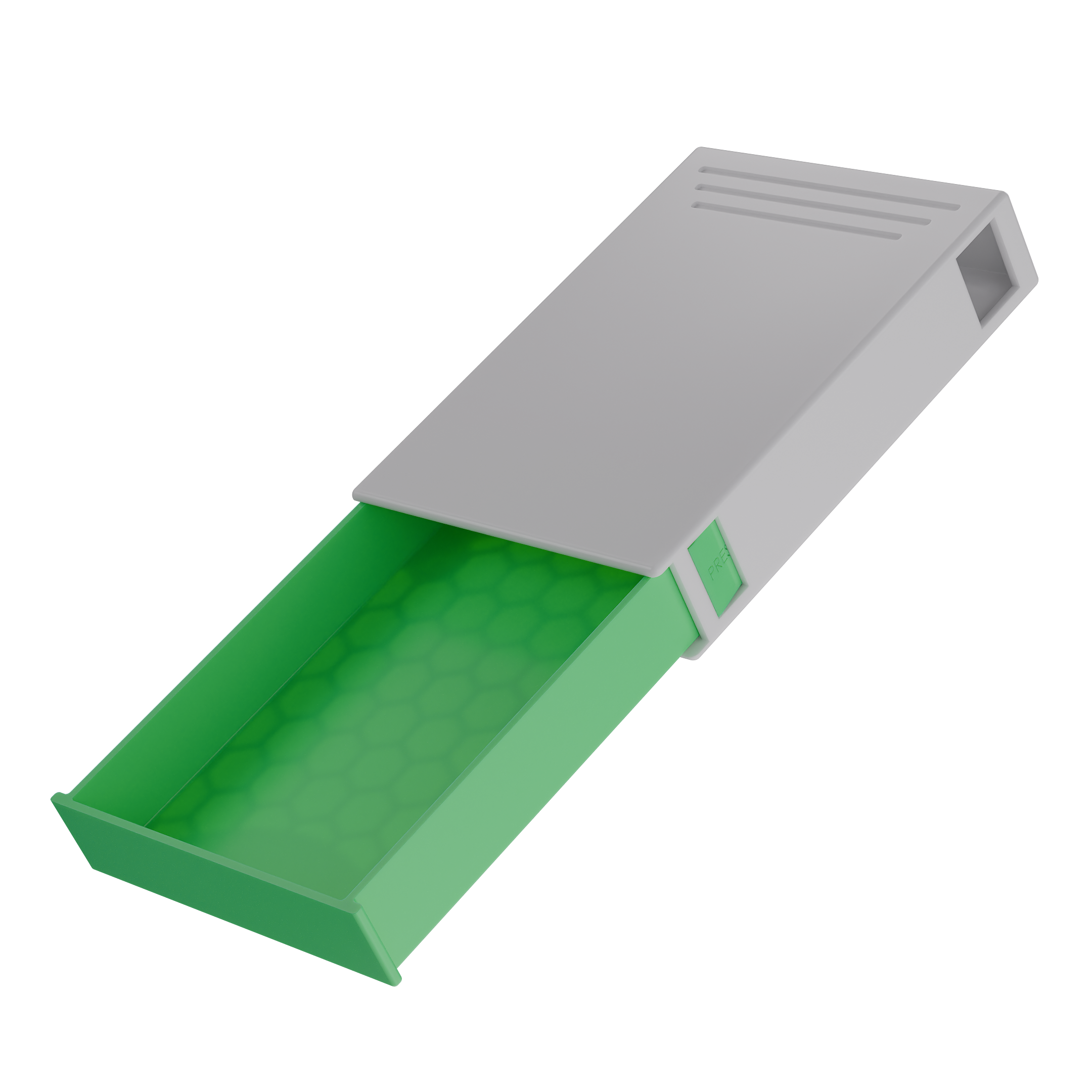 Press N Pull CR Pre Roll Slider Box Container - The 81 - White & Green