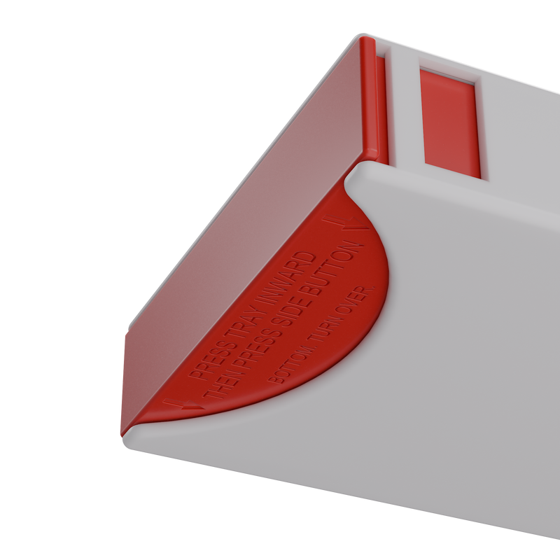 Press N Pull CR Pre Roll Slider Box Container - The 81 - White & Red. 81mm (224 qty.)