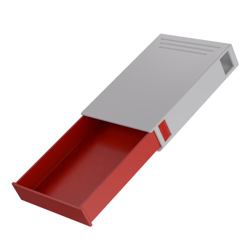 Press N Pull CR Pre Roll Slider Box Container - The 81 - White & Red. 81mm (224 qty.)