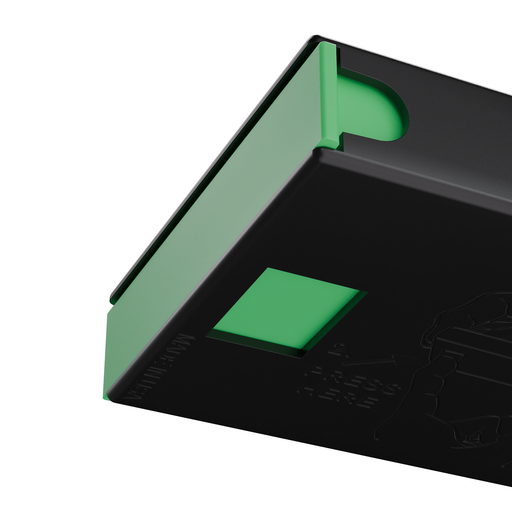 Press N Pull CR Box Container - The 98 - Black & Green. 98mm (360 qty.) - Dragon Chewer