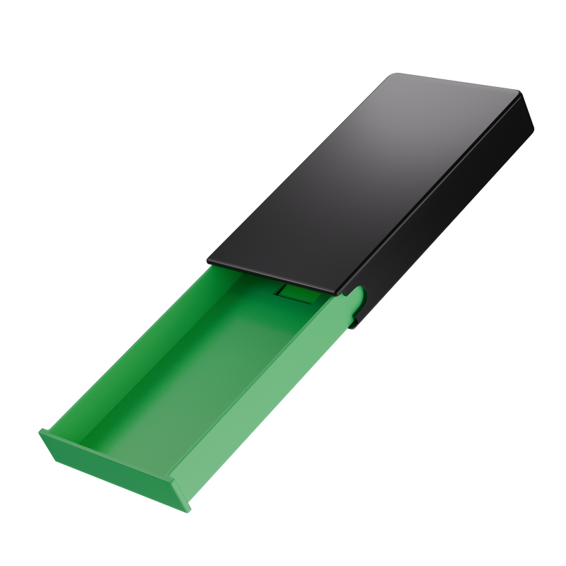 Press N Pull CR Box Container - The 98 - Black & Green. 98mm (360 qty.)
