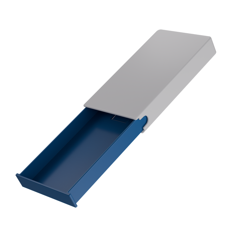 Press N Pull CR Box Container - The 98 - White & Blue. 98mm (360 qty.)