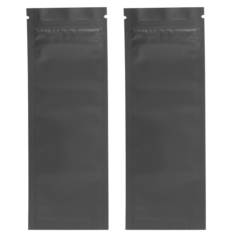 Pre Roll Top Zipper CR Exit Mylar Bags Matte Black / Matte Black - 2.16" x 6"- Child Resistant - (1,000 qty.)