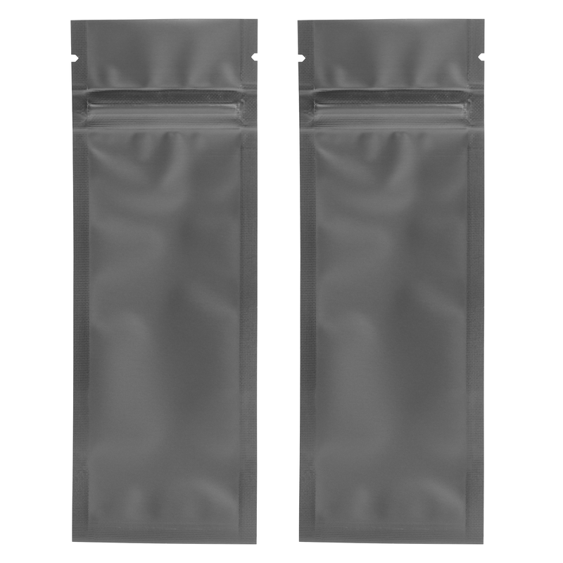 Pre Roll Top Zipper Matte Black & Matte Black Mylar Bags 2.15" x 6" - (1000 qty.)