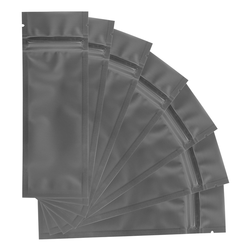 Pre Roll Top Zipper Matte Black & Matte Black Mylar Bags 2.16" x 6" - (1000 qty.)