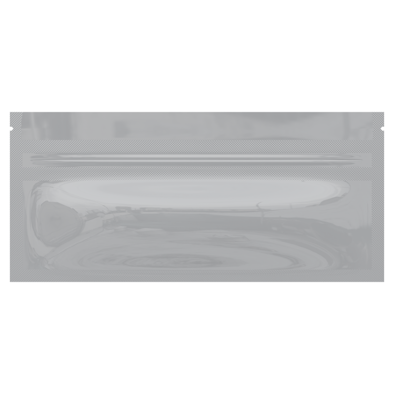 Gloss White Opaque Dragon Chewer pre-roll smell proof mylar bags by HIGHLOCK. Best thick wholesale bulk dispensary custom child resistant packaging 420 barrier bags tamper evident resealable large food storage heat sealable 6 x 2.7 blunts cones papers joints 70mm 84mm 109mm