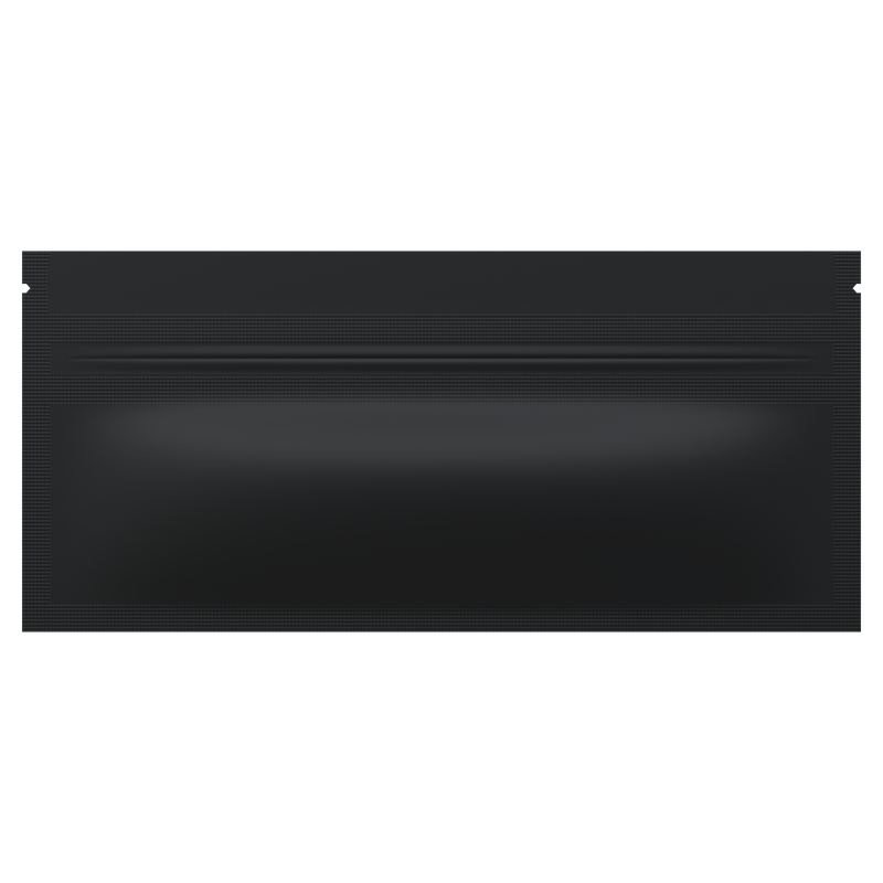 Matte Black Vista Clear Dragon Chewer pre-roll smell proof mylar bags by HIGHLOCK. Best thick wholesale bulk dispensary custom child resistant packaging 420 barrier bags tamper evident resealable large food storage heat sealable 6 x 2.7 blunts cones papers joints 70mm 84mm 109mm